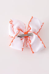 Jack-O'-Lantern Crochet-Edge Hair Bow