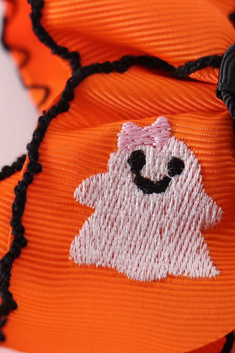 Boo! Ghost Crochet-Edge Hair Bow