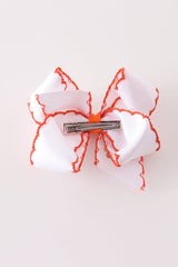 Rust Turkey Crochet-Edge Hair Bow