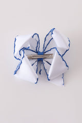 Blue Turkey Crochet-Edge Hair Bow