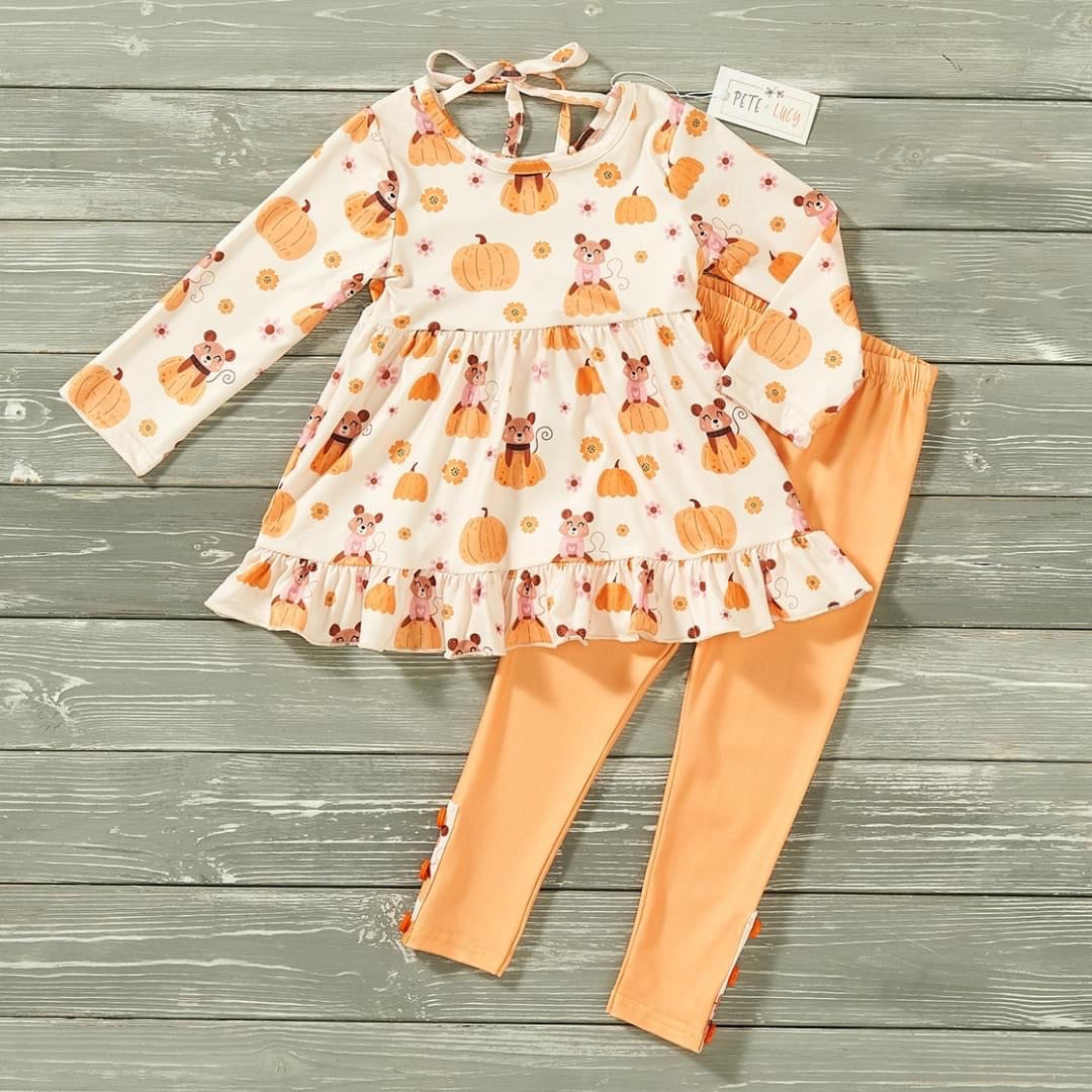 Pumpkin Pals Pants Set by Pete and Lucy