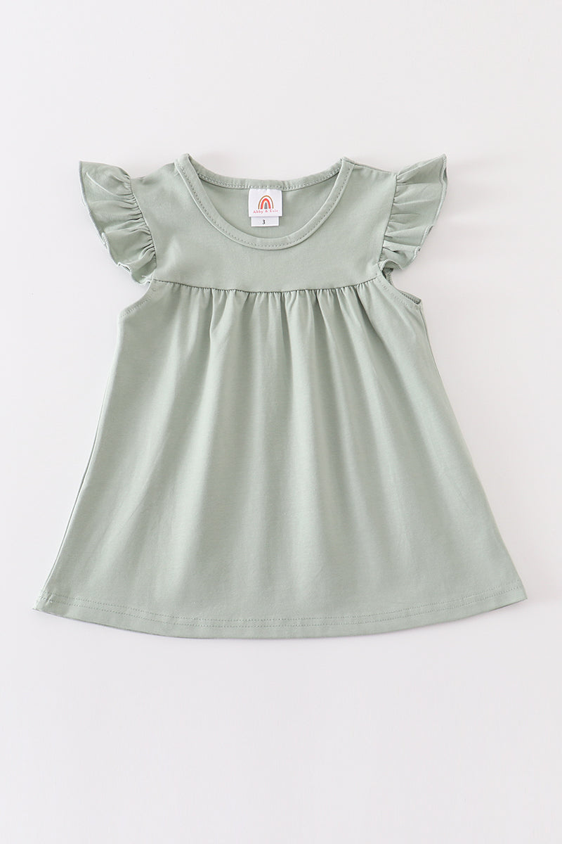 Soft Sage Flutter Sleeve Top by Abby & Evie