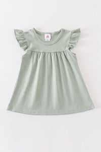 Soft Sage Flutter Sleeve Top by Abby & Evie