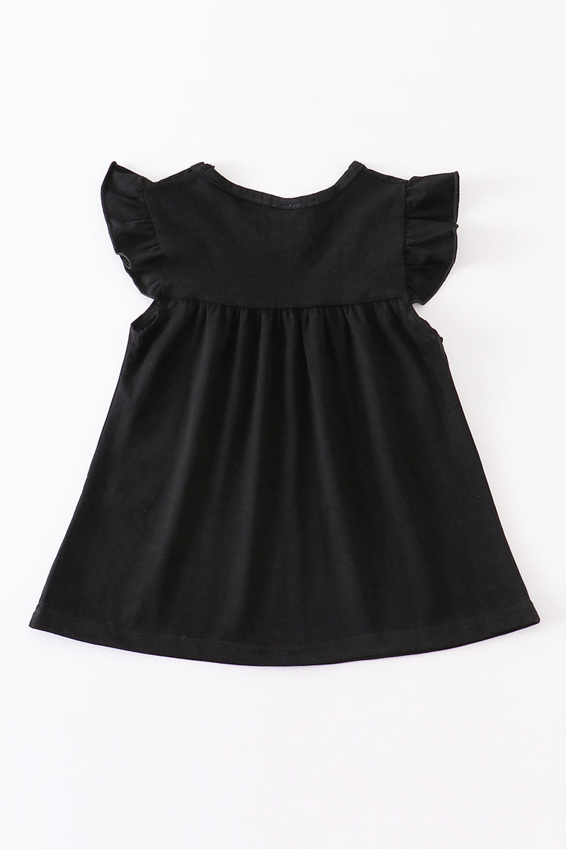 Soft Black Flutter Sleeve Top by Abby & Evie
