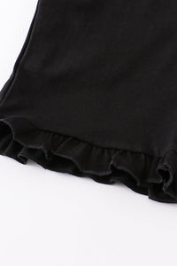 Soft Black Ruffle Shorts with Pockets by Abby & Evie