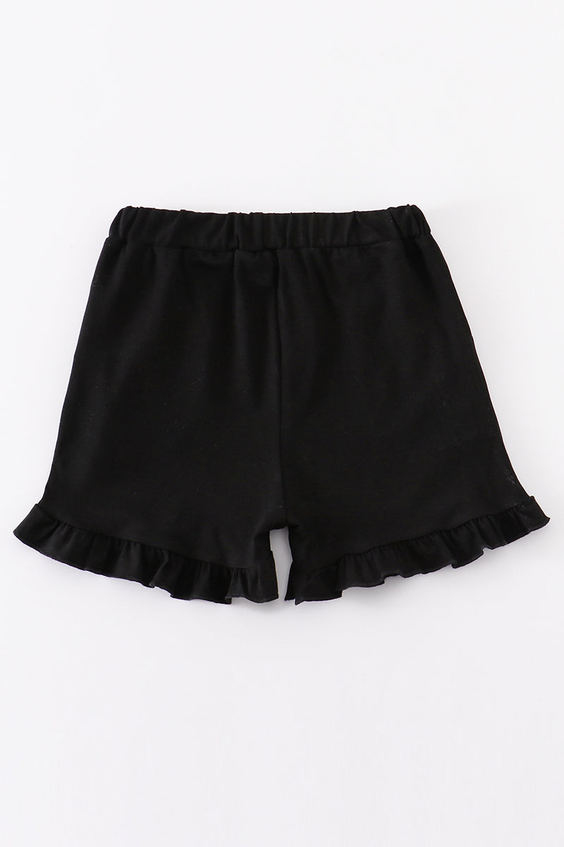 Soft Black Ruffle Shorts with Pockets by Abby & Evie