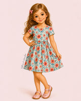 Blue Peach Bamboo Twirl Dress | Landrie Lou