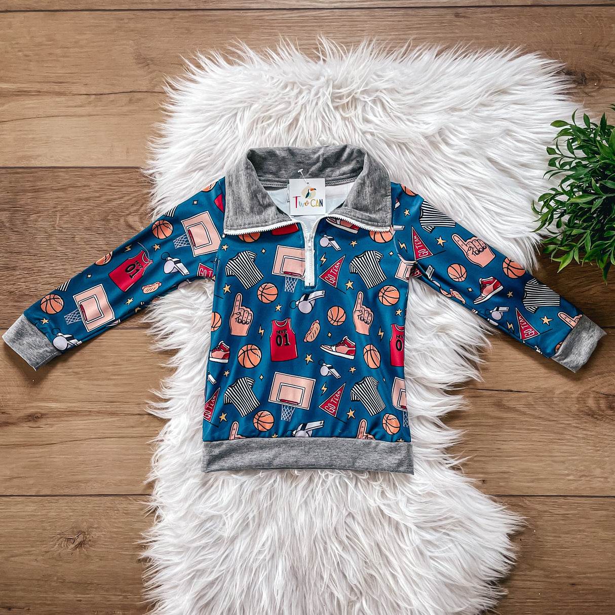 Basketball Quarter Zip Pullover by Twocan