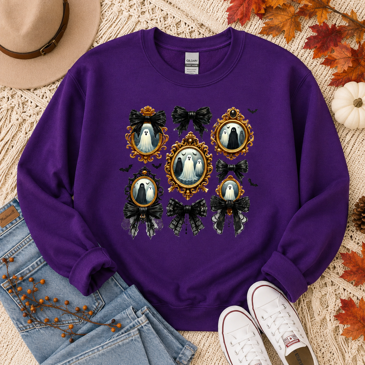 Bow Ghost Coquette Sweatshirt | Women's