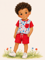 Americana Peace Shorts Set | Twocan