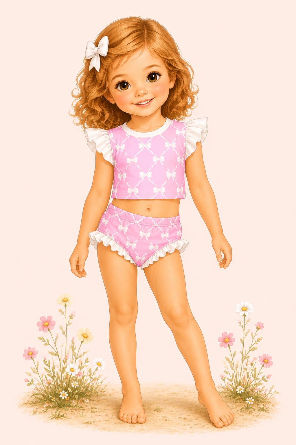 Bows & Charm Two-Piece Swimsuit | UPF 50+