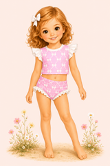 Bows & Charm Two-Piece Swimsuit | UPF 50+