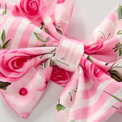 Pink Posies Bow Headband | Pete + Lucy | PREORDER