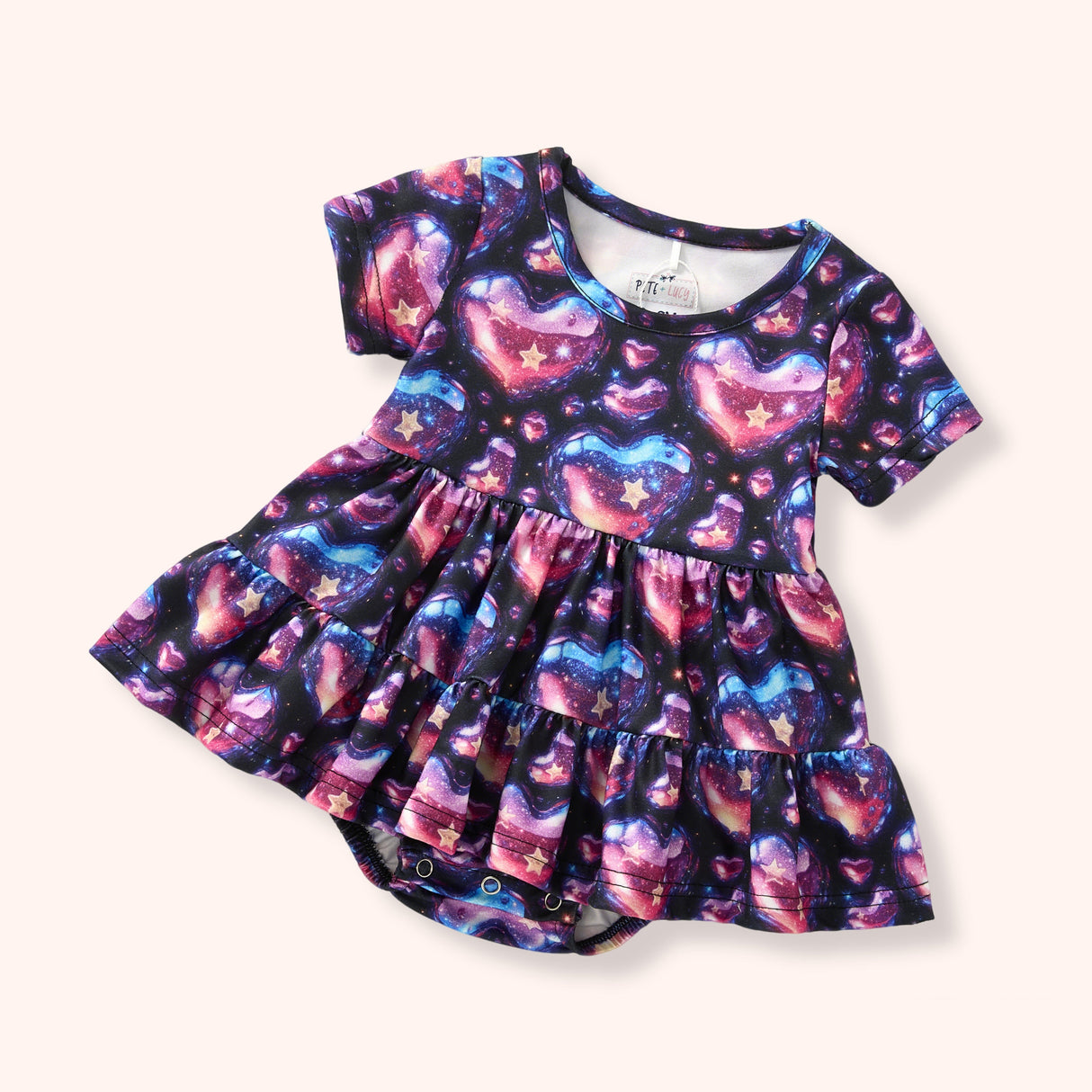 Holographic Hearts Skirted Romper | Pete + Lucy