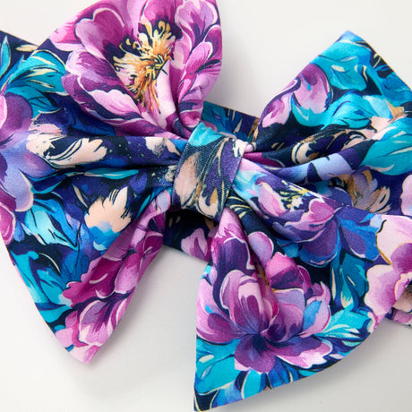 Electric Peonies Bow Headband | Pete + Lucy
