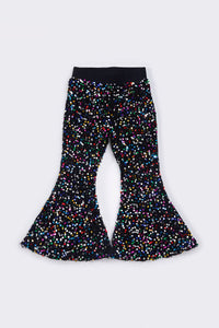 Sparkling Black Sequin Bell Pants by Abby & Evie