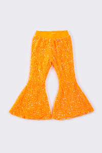 Sparkling Yellow Sequin Bell Pants by Abby & Evie