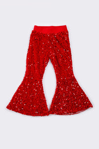 Sparkling Red Sequin Bell Pants by Abby & Evie