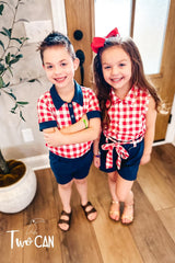 Americana Gingham Shorts Set by Twocan