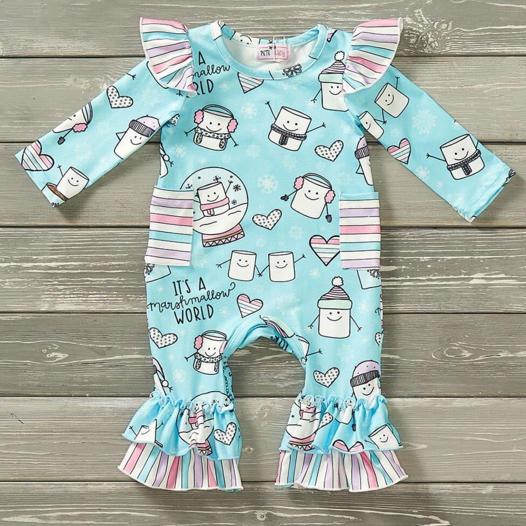 Marshmallow World Baby Romper by Pete + Lucy