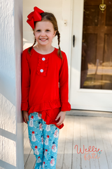 Happy Snowman Truffle Pants Set | Wellie Kate
