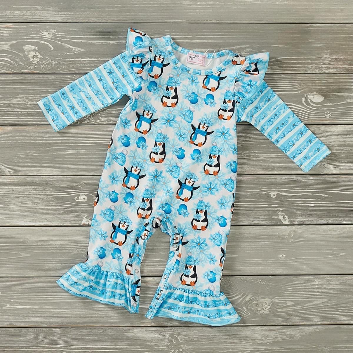 Playful Penguins Baby Romper By Pete and Lucy