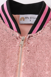 Pink Stardust Glam Bomber Jacket by Abby & Evie