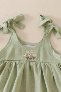 Sage Floral Embroidered Baby Bubble by Abby & Evie
