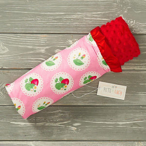 Simply Strawberry Minky Blanket by Pete and Lucy