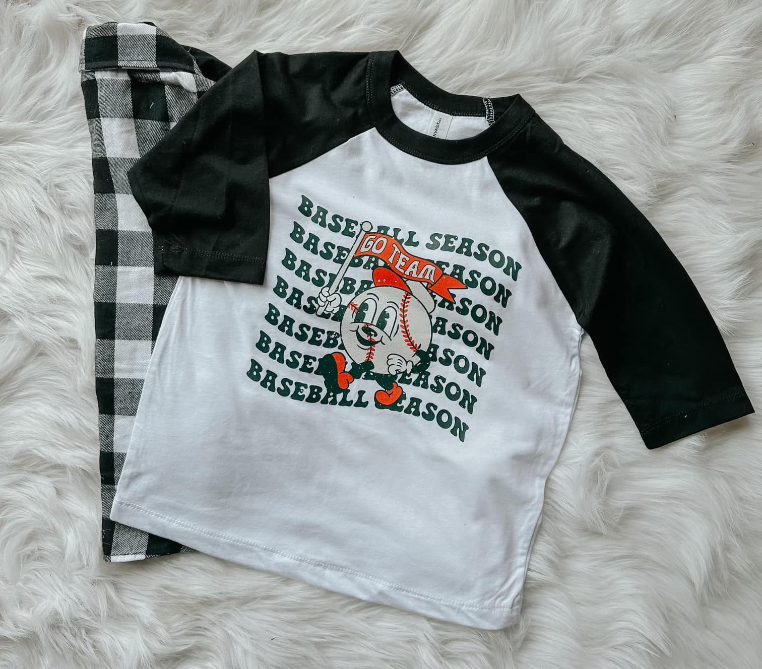 Baseball Season 3/4 Sleeve Boys Baseball Graphic Tee