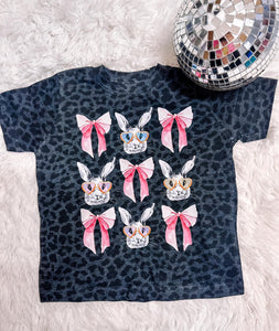 Black Leopard Easter Bunny Coquette Variety Graphic Tee