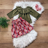Brown Aztec Skort Set by Twocan