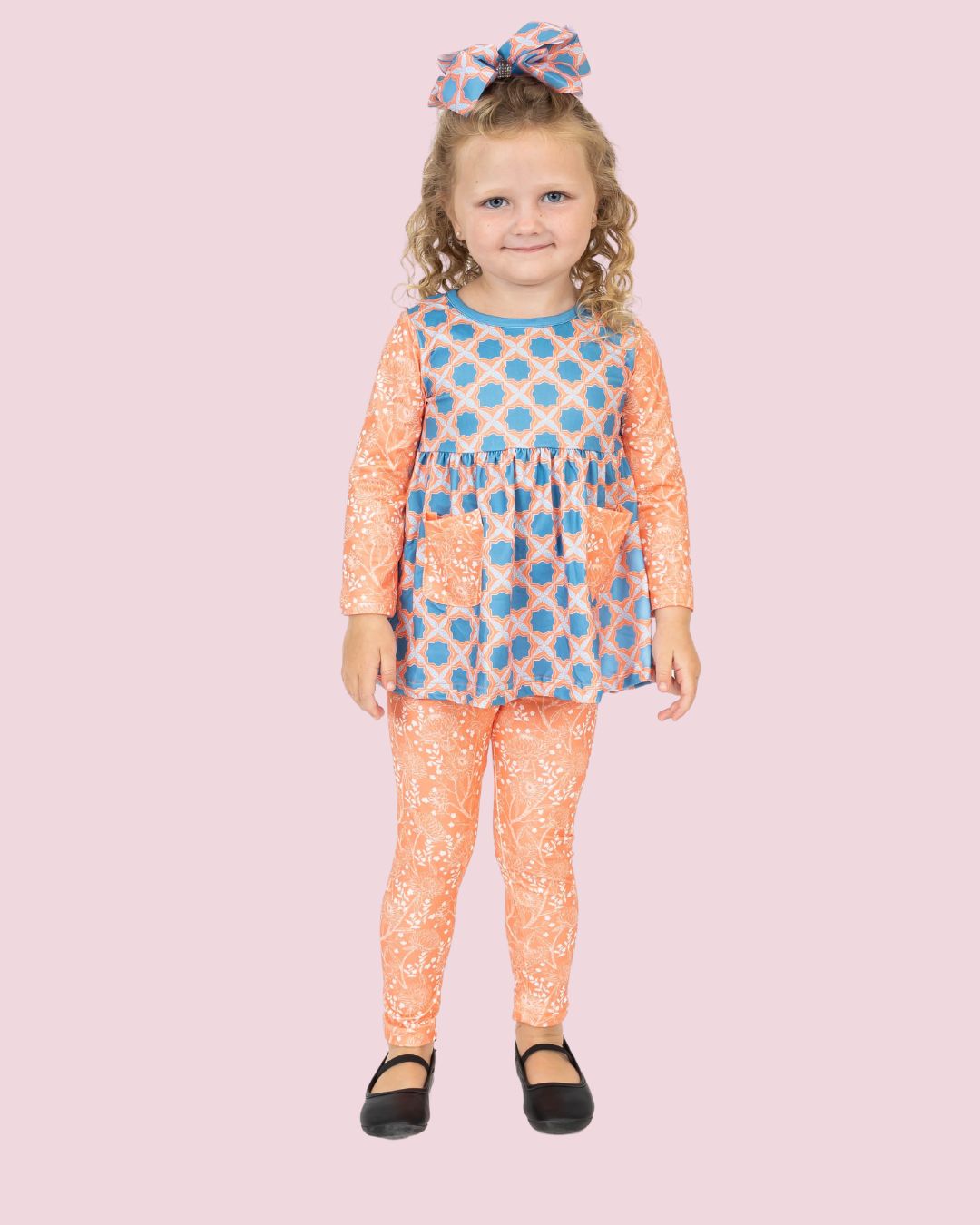 Teal and Orange Medley Pants Set by Pete & Lucy