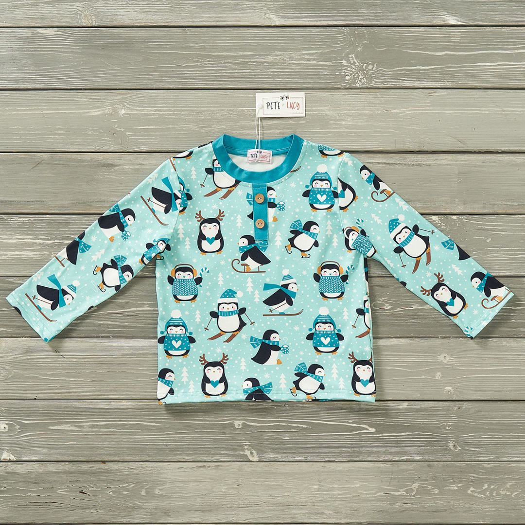 Penguin Playtime Long Sleeve Shirt by Pete + Lucy