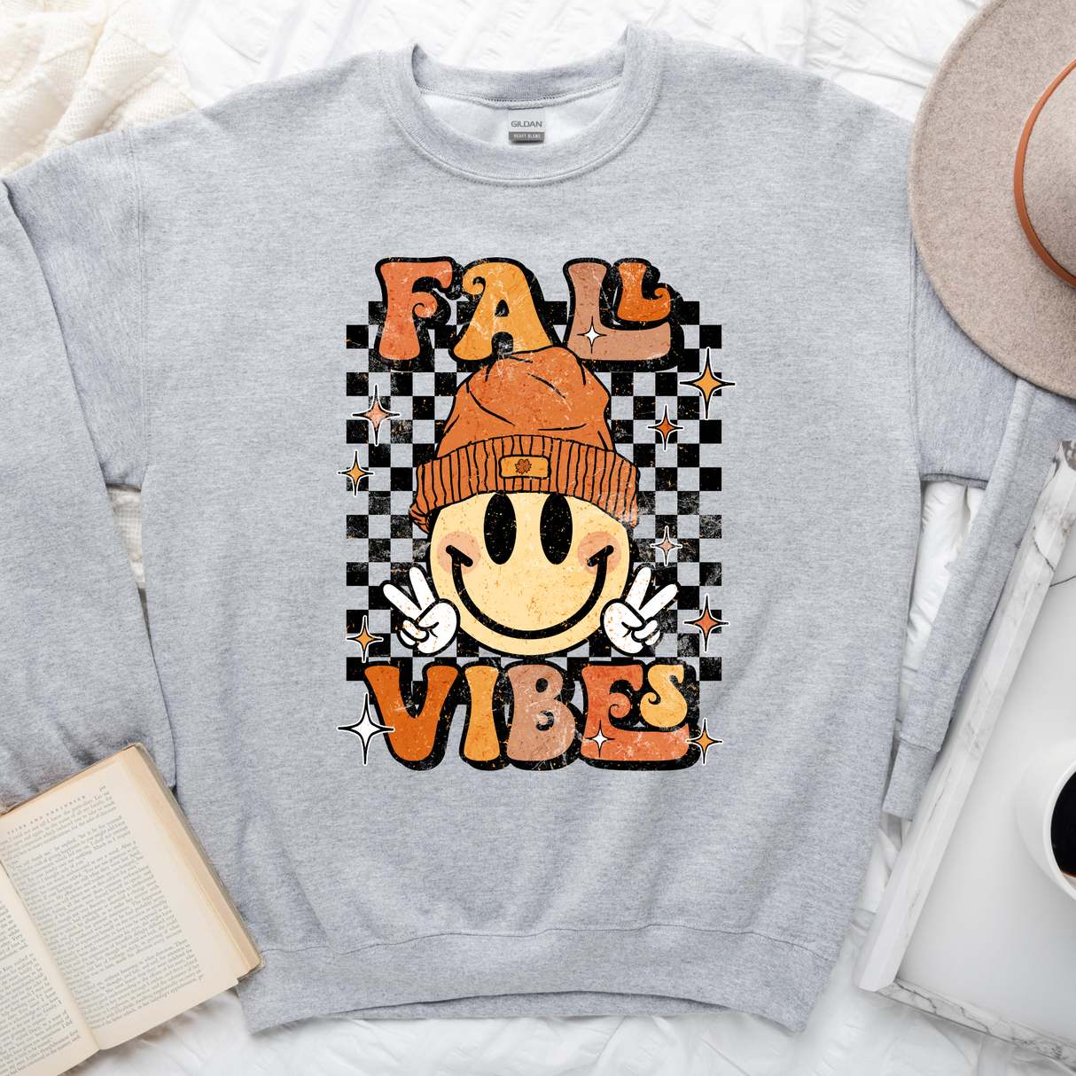 Smiley Fall Vibes | Graphic Tee or Sweatshirt