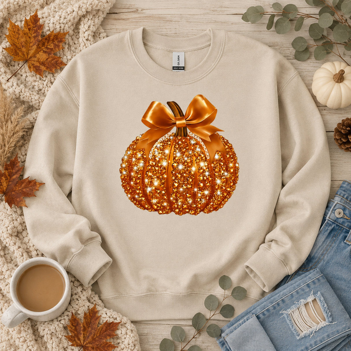Disco Glitter Pumpkin Sweatshirt | Women's