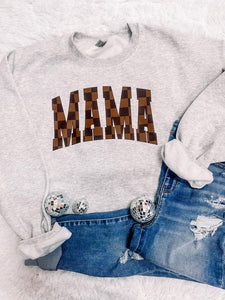 Brown Checkered Mama Tee/Sweatshirt