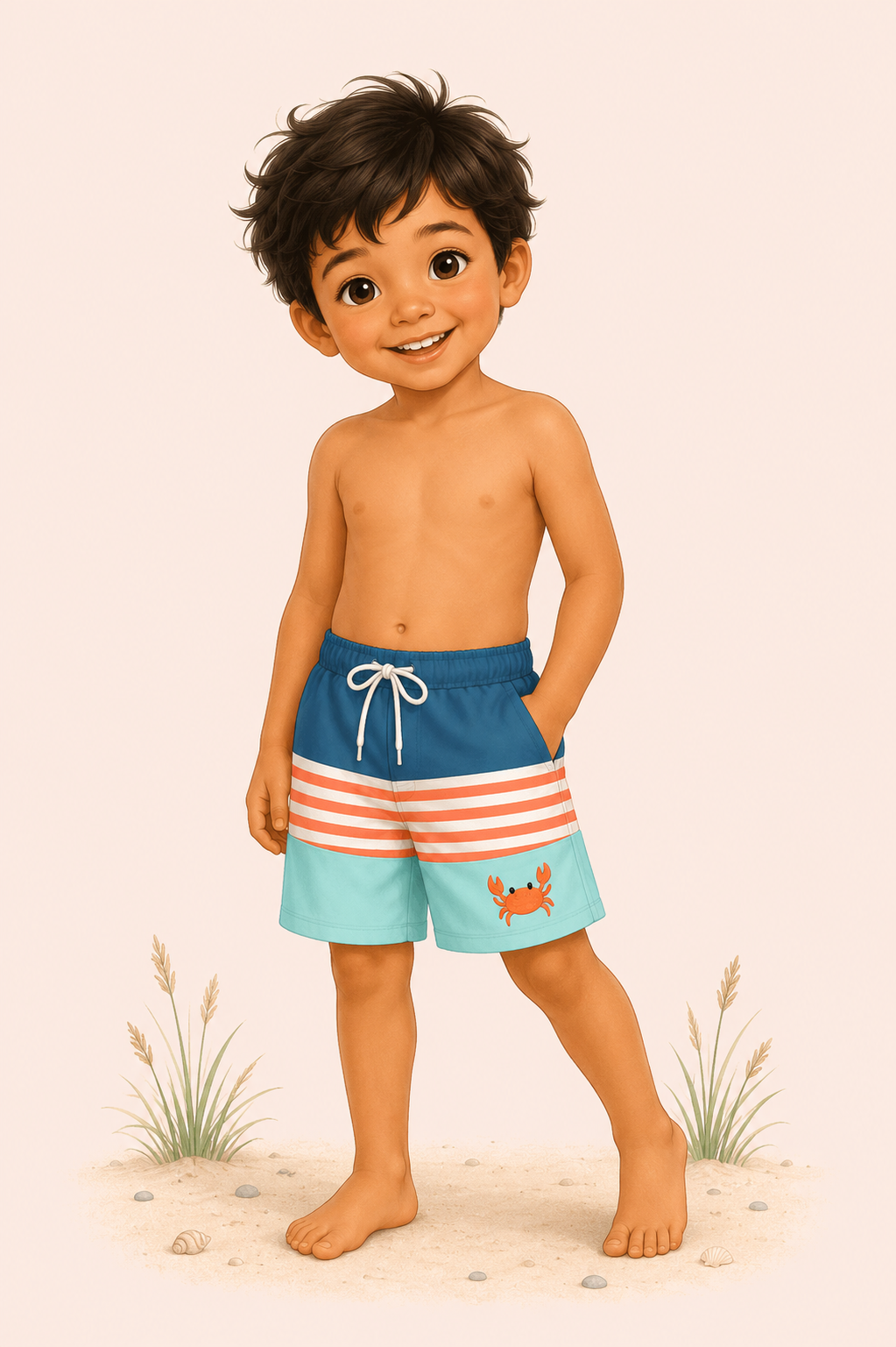 Crabby Cabana Swim Trunks | UPF 50+