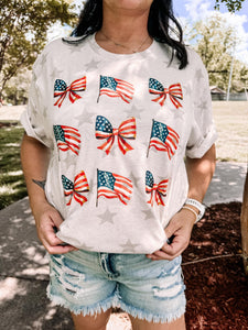 Natural Star Patriotic Coquette Flag | Women's Graphic Tee