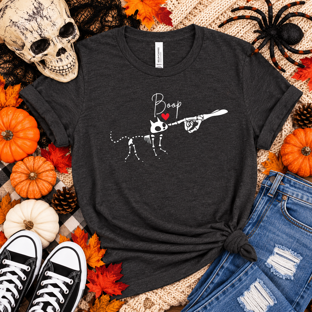 Skeleton Cat Boop Graphic Tee | Women's