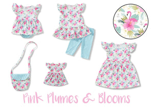 Pink Plumes & Blooms Baby Romper by Pete and Lucy