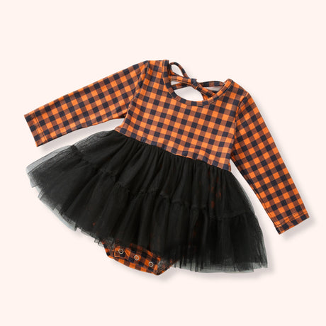 Harvest Gingham Baby Skirted Romper | Pete + Lucy