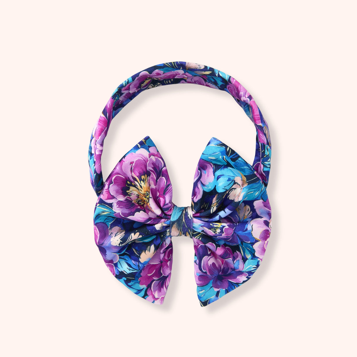 Electric Peonies Bow Headband | Pete + Lucy