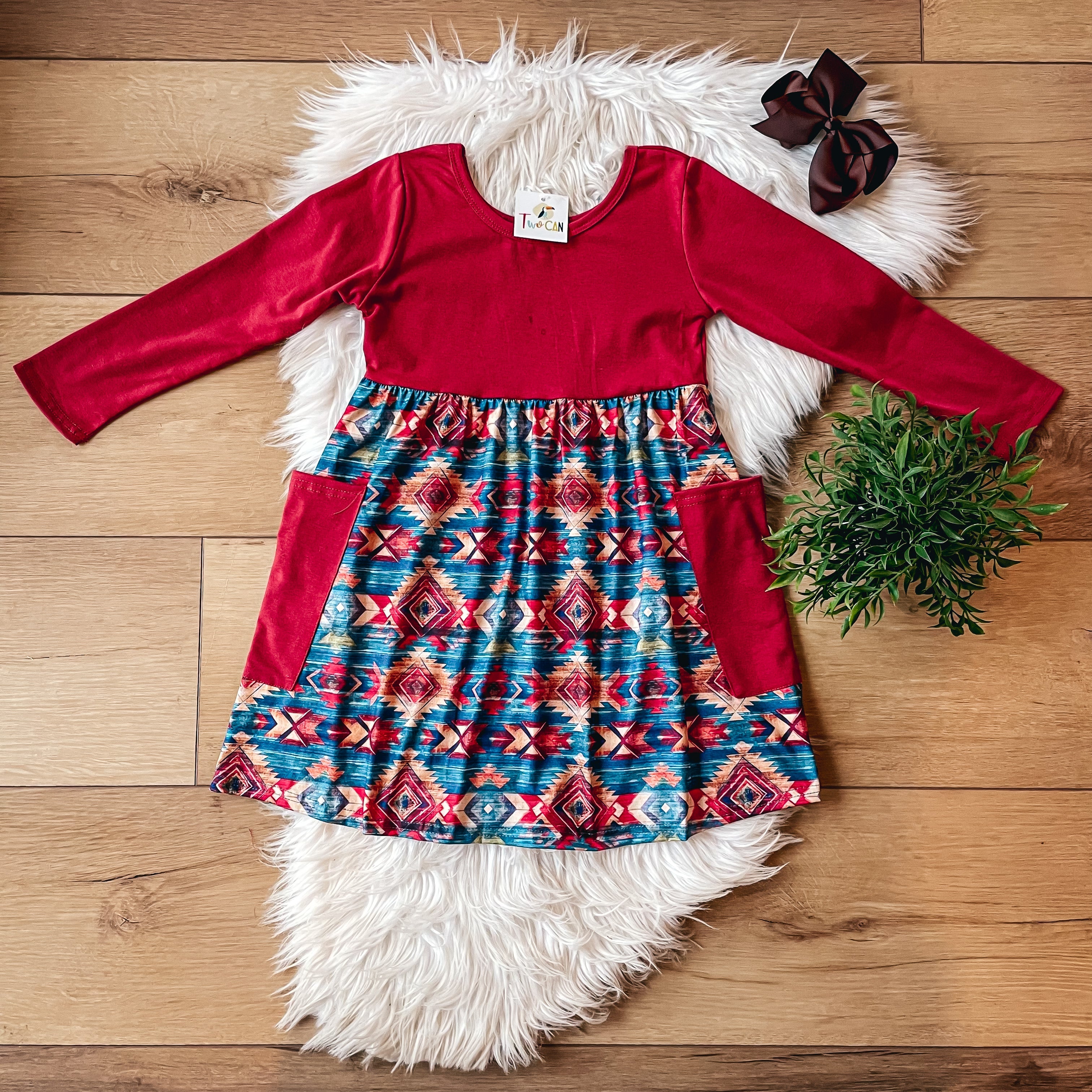 Southwest Maroon Dress by Twocan **PREORDER**