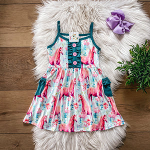 Horses & Wildflowers Dress by Twocan **PREORDER**