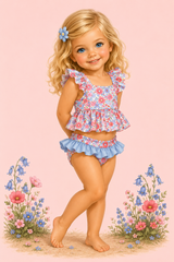Bluebell Blossoms Swim Set | UPF 50+