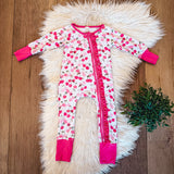 Cherry Darling Bamboo Zip & Play Romper | Landrie Lou