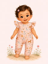 Playful Paws Baby Girl Romper | Pete + Lucy