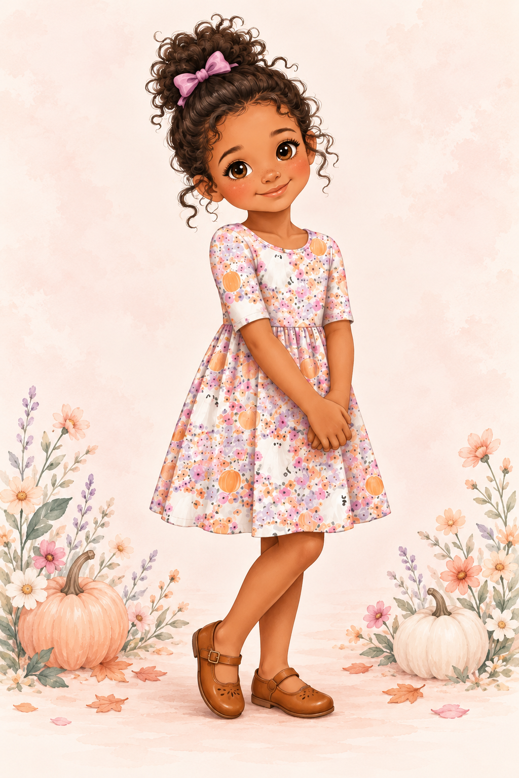 Ghost Garden Bamboo Twirl Dress | Landrie Lou