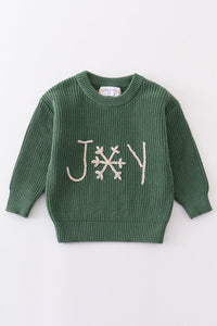 Hand-Embroidered “Joy” Sweater by Abby & Evie